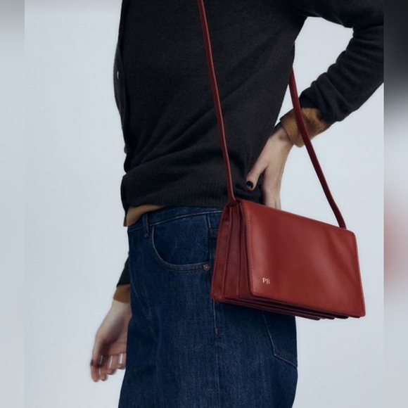 Zara Red Leather Crossbody Bag - Picture 7 of 7